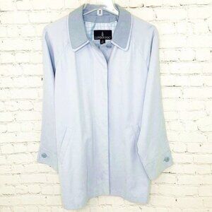 PALE BLUE LONDON FOG SUPER SOFT RAINCOAT - MEDIUM
